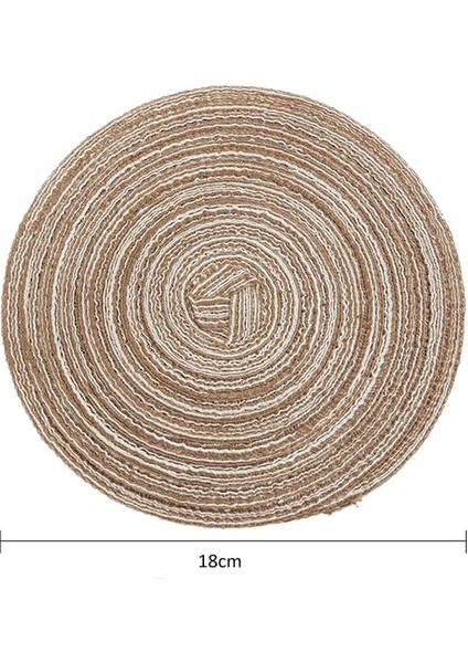 COFFEE18CM 1 Adet 2/4/6 Adet Dokuma Yuvarlak Placemat Masa Mat Pad Isıya Dayanıklı Kaseler Kahve Fincanları Coaster Sofra Mat Ev Dekorasyon Mutfak Aracı (Yurt Dışından)