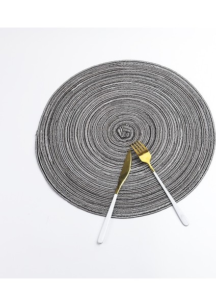 2CD-51009-009 18 cm Yuvarlak Dokuma Iskandinav Tarzı Kaymaz Placemat Coaster Yalıtım Dolgu Kupa Bardak Masa Mat Ev Dekor Peçete Mutfak Aksesuarları (Yurt Dışından)
