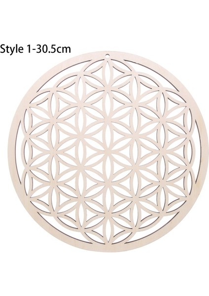 Stil 1-30.5 cm Günlük Renk Çakra Desen Yuvarlak Kenar Daireler Oyma Ahşap Stand Coaster Yaşam Çiçeği Yeniden Yükle Taş Mutfak Sıcak Ped Mat Dekor (Yurt Dışından)