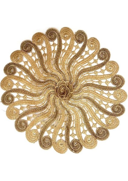 3D Altın 1 Yuvarlak 28 cm Yenı Altın 3D Yuvarlak Nakış Masa Yer Mat Noel Çiçek Yastık Kumaş Placemat Fincan Düğün Kahve Çay Altlığı Bardak Altlığı Peçete Mutfak (Yurt Dışından) indirimleri