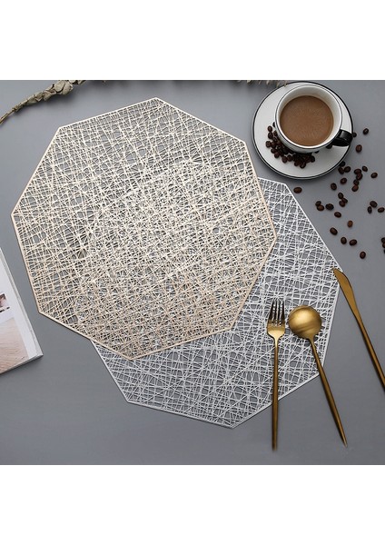 2CD-51229-002 38X38 cm Altın Pvc Içi Boş Kaymaz Mutfak Aksesuarları Placemat Coaster Yalıtım Pedi Bulaşık Kahve Fincanı Masa Mat Peçete Ev Otel Dekor (Yurt Dışından) modelleri