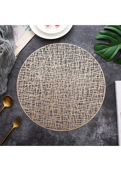 2CD-51229-002 38X38 cm Altın Pvc Içi Boş Kaymaz Mutfak Aksesuarları Placemat Coaster Yalıtım Pedi Bulaşık Kahve Fincanı Masa Mat Peçete Ev Otel Dekor (Yurt Dışından) indirimleri