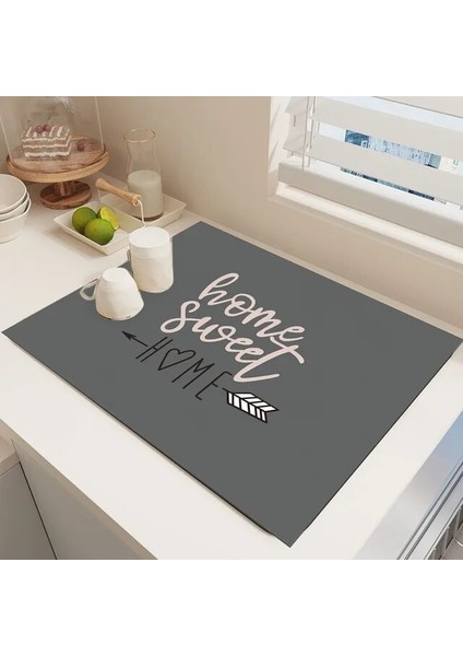 A Dikdörtgen 40X60 cm Baskılı Drenaj Pedi Kauçuk Bulaşık Kurutma Mat Süper Emici Damlalıklı Paspaslar Sofra Şişe Halıları Mutfak Yemek Takımı Placemat (Yurt Dışından)