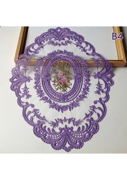 B4 43X30CM 1 Adet Yemek Masası Örtüsü Işlemeli Masa Örtüsü Zarif Yuvarlak Dantel Masa Örtüsü Kahve Altlıkları Peçete Parti Düğün Dekorasyon (Yurt Dışından)