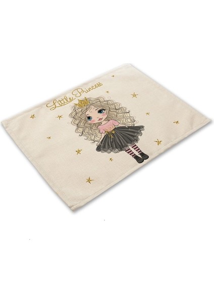 PM0044-14 1 Adet Sevimli Kız Pamuk Keten Ped Desen Mutfak Placemat Kawaii Coaster Kase Fincan Mat Yemek Masası Paspaslar 42*32 cm Ev Dekor PM0044 (Yurt Dışından)