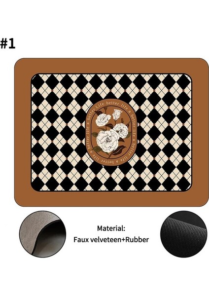 Drenaj Paspasları C S 30 x 40CM Emici Kahve Pedi Bulaşık Kurutma Sofra Paspasları Büyük Mutfak Tezgahı Drenaj Matı Hızlı Kuruyan Pedler Placemat Banyo Drenaj Pedi (Yurt Dışından)