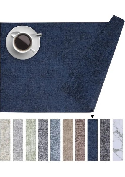 Lacivert 4 Adet Homaxy Mutfak Emici Mat Isıya Dayanıklı Placemat Kahve Fincanları Keçe Coaster Bireysel Şömine Masa Eşyası Mat Ev Bahçe (Yurt Dışından)