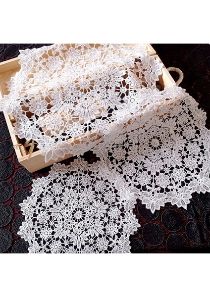 2CD-51207-10 20 cm Yuvarlak Içi Boş Dantel Coaster Plaka Kase Yalıtım Peçete Peçete Nakış Çiçek Placemat Kupa Yemek Sehpa Fincan Mat Ev Dekor (Yurt Dışından)