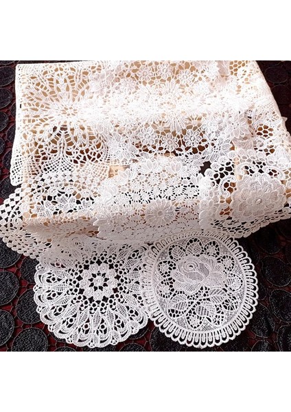 2CD-51207-10 20 cm Yuvarlak Içi Boş Dantel Coaster Plaka Kase Yalıtım Peçete Peçete Nakış Çiçek Placemat Kupa Yemek Sehpa Fincan Mat Ev Dekor (Yurt Dışından)