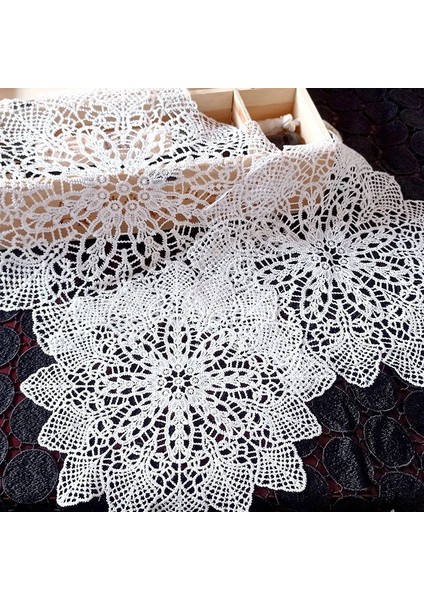 2CD-51207-10 20 cm Yuvarlak Içi Boş Dantel Coaster Plaka Kase Yalıtım Peçete Peçete Nakış Çiçek Placemat Kupa Yemek Sehpa Fincan Mat Ev Dekor (Yurt Dışından)