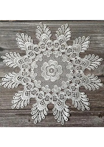 Beyaz 5 Yuvarlak 30 cm Yenı Yuvarlak Dantel Ay Çiçeği Nakış Placemat Bardak Altlığı Mutfak Düğün Noel Masa Yer Mat Bez Ped Yeni Yıl Bardak Altlığı Peçete (Yurt Dışından)
