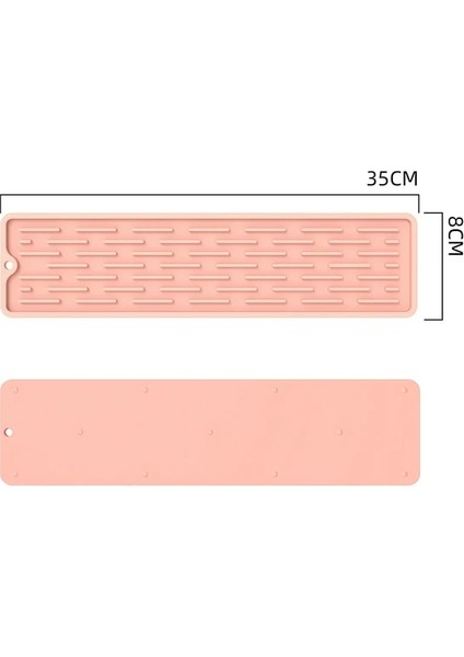 Pembe 55X8 cm Silikon Bulaşık Kurutma Mat Anti Kayma Lavabo Tepsi Tezgah Mat Organizatör Mutfak Eşyaları Koruma Mat Depolama Rafı Mutfak Malzemeleri (Yurt Dışından)
