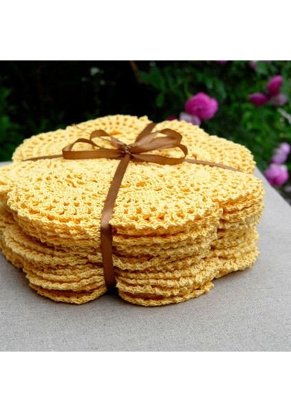 Açık Sarı 12 Adet El Yapımı Tığ Işi Servis Altlığı Klasik Yuvarlak Danteller Yuvarlak Servis Altlığı Renkli Servis Altlığı Vintage Tığ Işi Danteller 20 cm (8 Inç) (Yurt Dışından) fiyatları