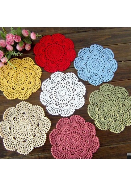 Açık Sarı 12 Adet El Yapımı Tığ Işi Servis Altlığı Klasik Yuvarlak Danteller Yuvarlak Servis Altlığı Renkli Servis Altlığı Vintage Tığ Işi Danteller 20 cm (8 Inç) (Yurt Dışından) fırsatları