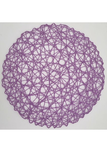 Mor 4 Adet 4 Paket Yuvarlak Kağıt Dokuma Placemats Ahşap Placemats Rattan Placemats Kahverengi Kağıt Hasır Placemats Yemek Partisi Düğün Için (Yurt Dışından)
