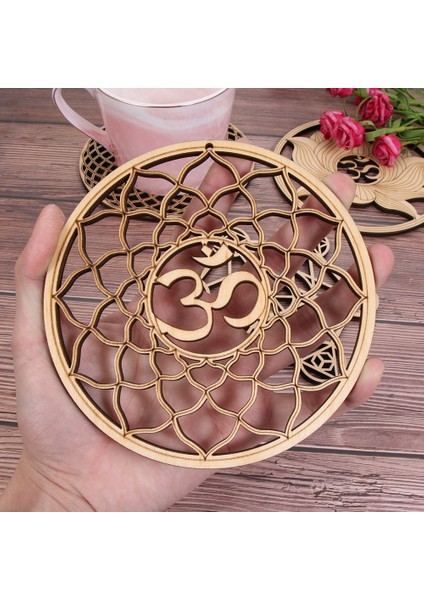 Stil 14-14CM 14CM Ahşap Duvar Tabelası Yaşam Şekli Çiçek Lazer Kesim Ahşap Duvar Sanatı Ev Dekor Bardak Zanaat Yapımı Kutsal Geometri Süs (Yurt Dışından)