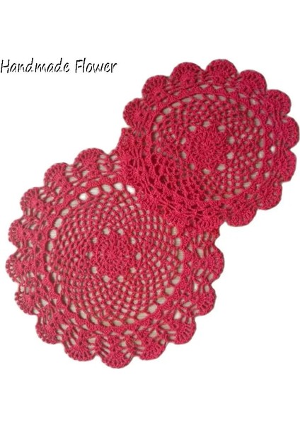 Beyaz Yuvarlak 20 cm Popüler Pamuk Placemat Bardak Altlığı Mutfak Noel Çiçek Yemek Tabağı Masa Yer Mat Kumaş Tığ Işi Çay Kahve Bardak Altlığı Peçete Ped (Yurt Dışından)