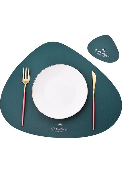 Pembe Servis Altlığı ve Bardak Altlığı Inyahome Pu Servis Altlıkları Masa Için Su Geçirmez Kaymaz Yalıtım Deri Yer Paspasları Seti Iskandinav Tarzı Noel Coaster Fincan Mat (Yurt Dışından)