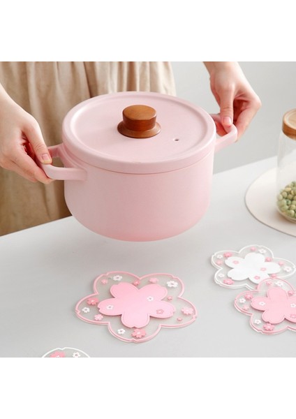 Sakura Coaster 19.5 cm Kiraz Çiçeği Coaster Kawaii Japonya Tarzı Sakura Bardak Kahve Fincanları Için Kaymaz Masa Placemat Çay Süt Kupa Ev Dekorları (Yurt Dışından) indirimleri