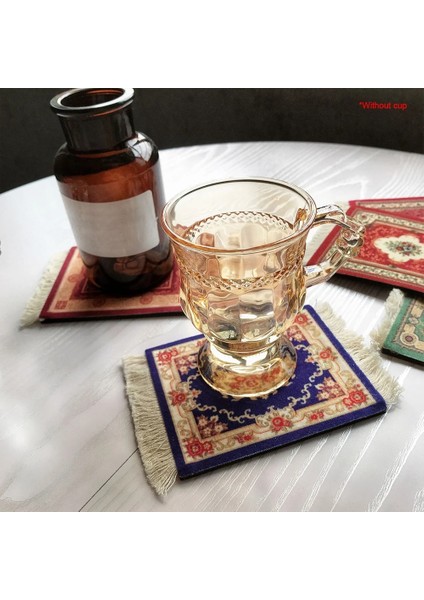 C 1 Adet Fincan Altlığı Vintage Etnik Püsküller Kumaş Çay Fincanı Mat Isıya Dayanıklı Emici Bardak Altlığı Içecekler Için Ev Ofis Bar Cafe (Yurt Dışından)