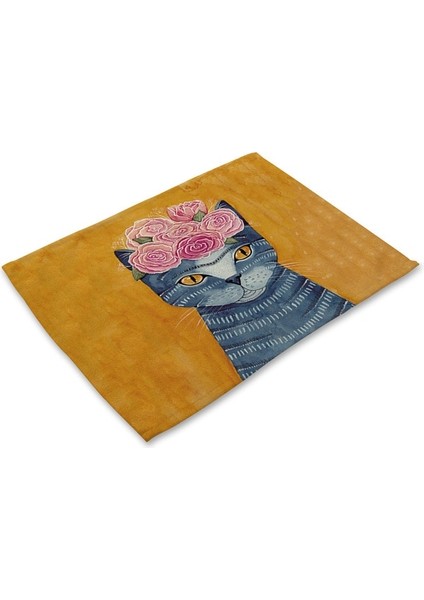 Stil 2 42X32 cm Yemek Masası Için Placemat Sevimli Kedi Karikatür Hayvan Mat Coaster Yaratıcı Baskılı Isıya Dayanıklı Mutfak Yemek Aksesuarları (Yurt Dışından)