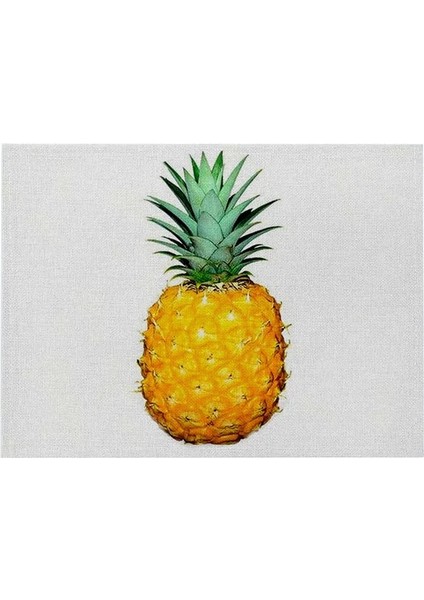 LM3135 32X42CM-KETEN Sarı Pamuk Keten Placemat Masa Geometrik Ananas Meyve Yemek Masası Mat Yemek Kasesi Coaster Pad Ev Dekor 32X42CM (Yurt Dışından)