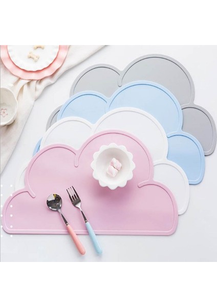 Pvc Limon Mavi M Bulut/kare Şekli Servis Altlığı Çocuk Plaka Mat Gıda Sınıfı Silikon Masa Pedi Su Geçirmez Isı Yalıtımı Mutfak Gadget Kolay Temizlik (Yurt Dışından)