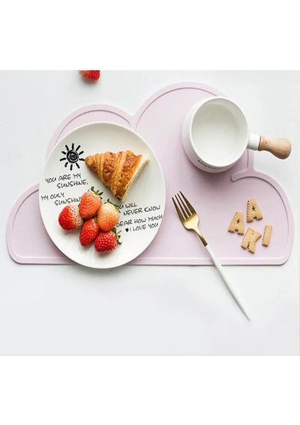 Pvc Limon Mavi M Bulut/kare Şekli Servis Altlığı Çocuk Plaka Mat Gıda Sınıfı Silikon Masa Pedi Su Geçirmez Isı Yalıtımı Mutfak Gadget Kolay Temizlik (Yurt Dışından)