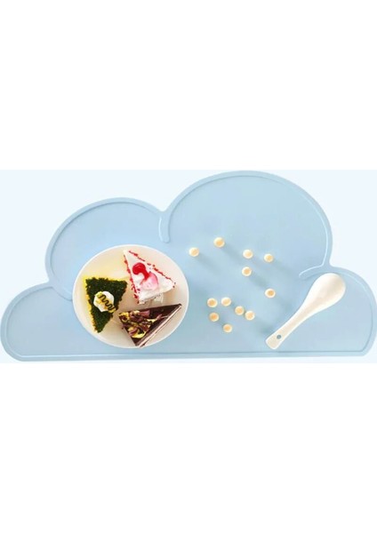 Pvc Limon Mavi M Bulut/kare Şekli Servis Altlığı Çocuk Plaka Mat Gıda Sınıfı Silikon Masa Pedi Su Geçirmez Isı Yalıtımı Mutfak Gadget Kolay Temizlik (Yurt Dışından)