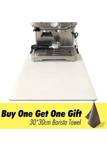 Beyaz 30X20 cm Kahve Kurutma Mat Süper Emici Bulaşık Kuru Paspaslar Kaymaz Hızlı Kuru Kahve Paspasları Kahve Barları Mutfak Için Tezgah Drenaj Mat (Yurt Dışından)