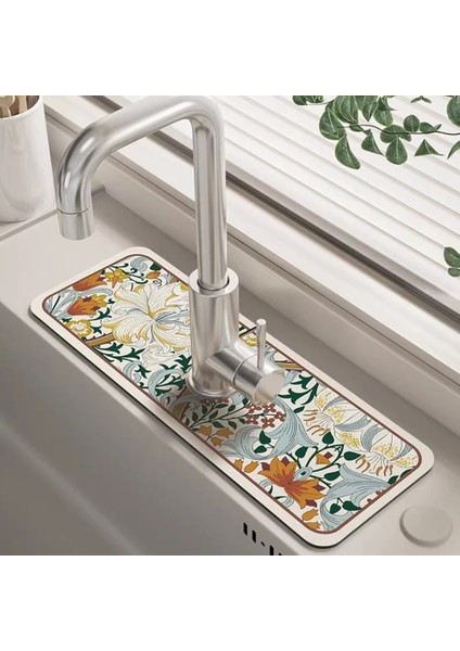 Stil 9 38X13 cm Kaymaz Lavabo Musluğu Drenaj Pedi Masa Mat Tuvalet Diatom Çamur Emici Ped Anti-Küf Mat Mutfak Tezgahı Yemek Için (Yurt Dışından) modelleri