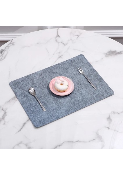 21 43X30CM 43*30 cm Pu Placemats Masa Su Geçirmez Kaymaz Yalıtım Deri Yer Paspasları Seti Iskandinav Tarzı Fincan Mat Akşam Yemeği Sıcak Geçirmez Ped (Yurt Dışından)