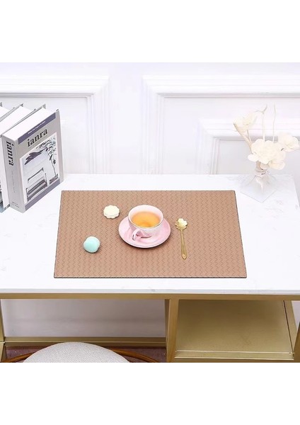 21 43X30CM 43*30 cm Pu Placemats Masa Su Geçirmez Kaymaz Yalıtım Deri Yer Paspasları Seti Iskandinav Tarzı Fincan Mat Akşam Yemeği Sıcak Geçirmez Ped (Yurt Dışından) fırsatları