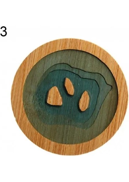 03 Yuvarlak Bardak Altlığı Epoksi Reçine Şeffaf Bambu Yalıtım Peyzaj Desen Coaster Çay Bardağı Tutucu Mat Mutfak Için (Yurt Dışından)