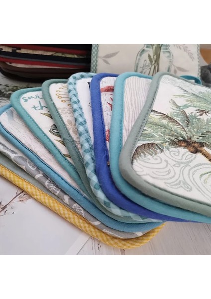 Stil 17 22X17CM 1 Adet Dikdörtgen 22X17CM Pot Tutucu Renkli Baskılı Pamuk Isıya Dayanıklı Potholder Ped Masa Placemat (Yurt Dışından)