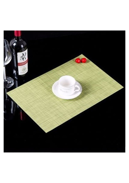 Yeşil 30X45CM Için Bardak Altlıkları Masa Servis Altlığı Dikdörtgen Pvc Güveç Tutucusu Için Dekoratif Servis Altlıkları Ped Deli Kurutma Paspasları Bireysel Bardak Altlığı (Yurt Dışından)