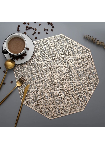 Çiçek Gümüş 2 Adet 6/4 Adet Placemats Seti Pvc Hollow Placemats Yemek Masası Paspasları Ev Lokanta Dekorasyonu Kesme Asılabilir Altın Bireysel Placemats (Yurt Dışından) fırsatları