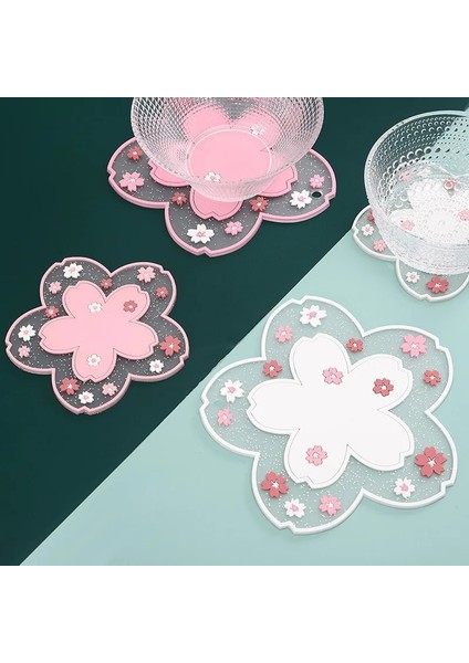 Pembe S 1 Adet Kawaii Japonya Tarzı Sakura Kahve Fincan Altlığı Kiraz Çiçeği Isı Yalıtım Masa Mat Çay Süt Kupa Ev Dekorları (Yurt Dışından) modelleri
