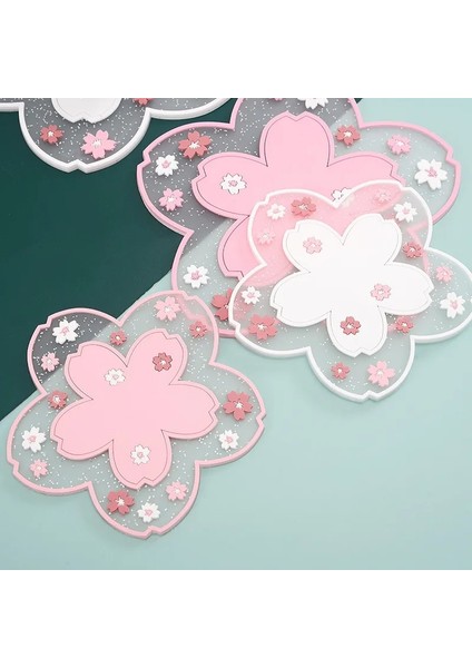 Pembe S 1 Adet Kawaii Japonya Tarzı Sakura Kahve Fincan Altlığı Kiraz Çiçeği Isı Yalıtım Masa Mat Çay Süt Kupa Ev Dekorları (Yurt Dışından) fırsatları