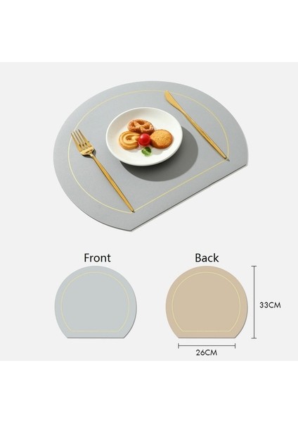 2CD-51026-009 Iskandinav Tarzı Kaymaz Mutfak Placemat Masa Mat Modern Ev Dekor Çift Taraflı Pu Deri Katı Ped Bulaşık Kahve Fincanı Kupa Altlığı (Yurt Dışından)