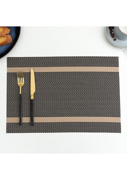 Kahverengi 30X45 cm 4 Pcs Set 4 Pvc Placemat Yemek Masası Mat Seti Çarşaflar Yer Mat Aksesuarları Bardak Şarap Dekoratif Mat Placemats Masa Için (Yurt Dışından)
