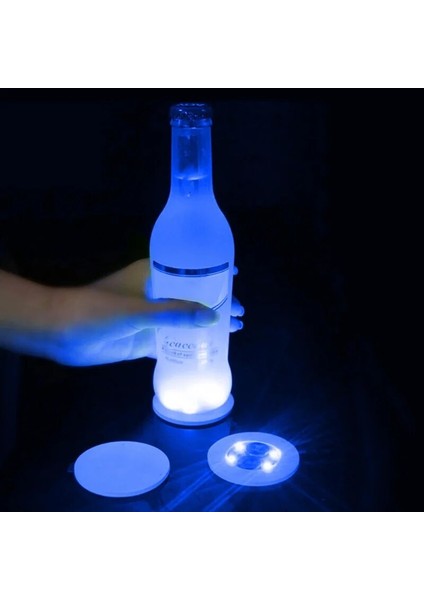 Mavi Işık 10PCS 10PCS LED Coaster Çıkartmalar Aydınlık Içecekler Bardak Altlıkları Şarap Likör Şişeleri Coaster Etiket Çubukları Atmosfer Işıkları Bardak Etiket Pedleri (Yurt Dışından) fırsatları