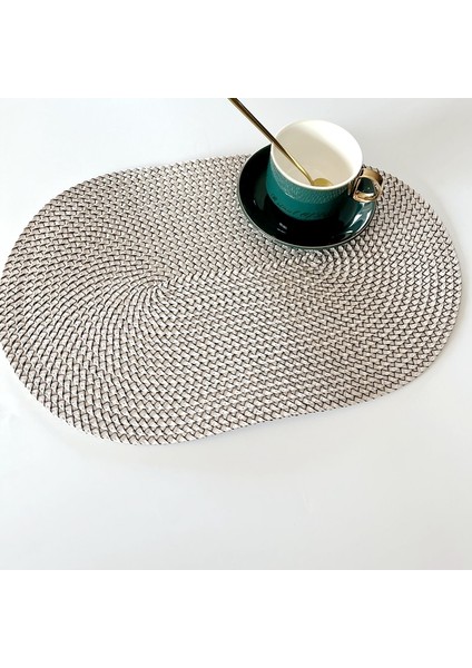 P Oval 6pcs Paket: 4.pp Set Isı Yalıtımı Kaymaz Placemat Yemek Masası Kase Bulaşık Pedi Mat Su Geçirmez Set De Masa Mutfak Placema (Yurt Dışından)
