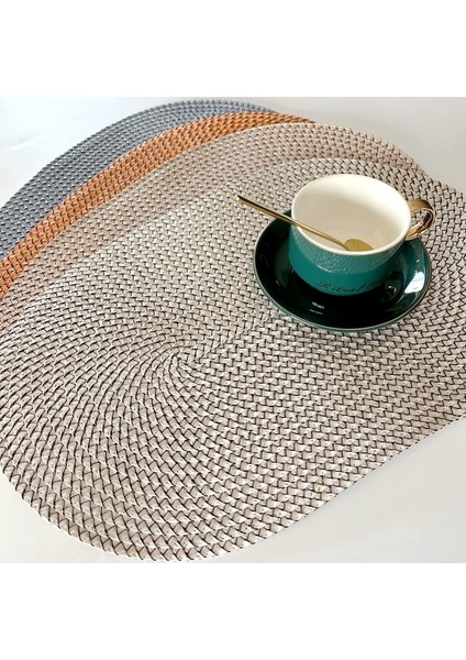P Oval 6pcs Paket: 4.pp Set Isı Yalıtımı Kaymaz Placemat Yemek Masası Kase Bulaşık Pedi Mat Su Geçirmez Set De Masa Mutfak Placema (Yurt Dışından)