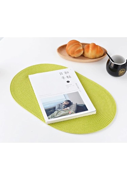 P Oval 6pcs Paket: 4.pp Set Isı Yalıtımı Kaymaz Placemat Yemek Masası Kase Bulaşık Pedi Mat Su Geçirmez Set De Masa Mutfak Placema (Yurt Dışından)