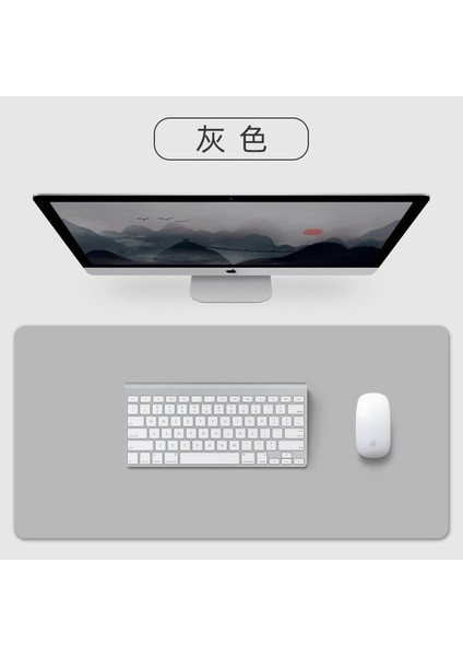 Gri 40X30 cm Büyük Boy Ofis Masası Koruyucu Mat Pu Deri Su Geçirmez Mouse Pad Masaüstü Klavye Masa Pedi Oyun Mousepad Pc Aksesuarları (Yurt Dışından)