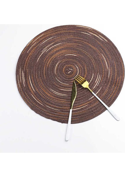 2CD-51009-015 11 cm Yuvarlak Pamuk Dokuma Iskandinav Kaymaz Mutfak Aksesuarları Placemat Coaster Yalıtım Pedi Kahve Fincanı Masa Mat Peçete Ev 51009 (Yurt Dışından)