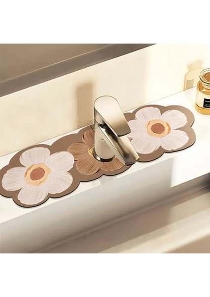 J 38X13 cm Klasik Lavabo Musluğu Drenaj Pedi Masa Mat Tuvalet Diatom Çamur Emici Ped Kaymaz Anti-Küf Mat Mutfak Tezgahı Yemek Için (Yurt Dışından)