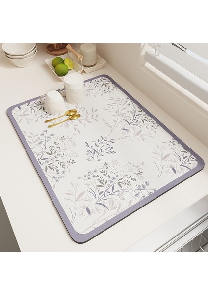 W 40X50CM Mutfak Bar Bulaşık Kurutma Mat Kahve Makinesi Emici Masa Placemat Isıya Dayanıklı Ped Tezgah Su Bardağı Drenaj Kurutma Pedi (Yurt Dışından)
