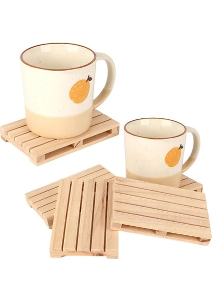 Ahşap Renk Palet Coaster Gıda Mat Doğal Ahşap Viski Kokteyl Içecekler Palet Masaüstü Süs Placemats Masa Dekorasyon (Yurt Dışından)